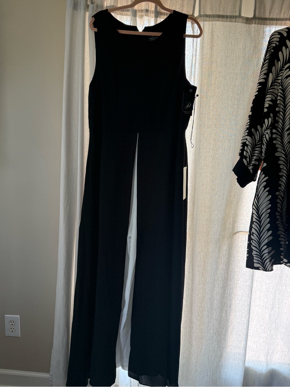 Adrianna Papell Black Jumpsuit with White Inner Panel